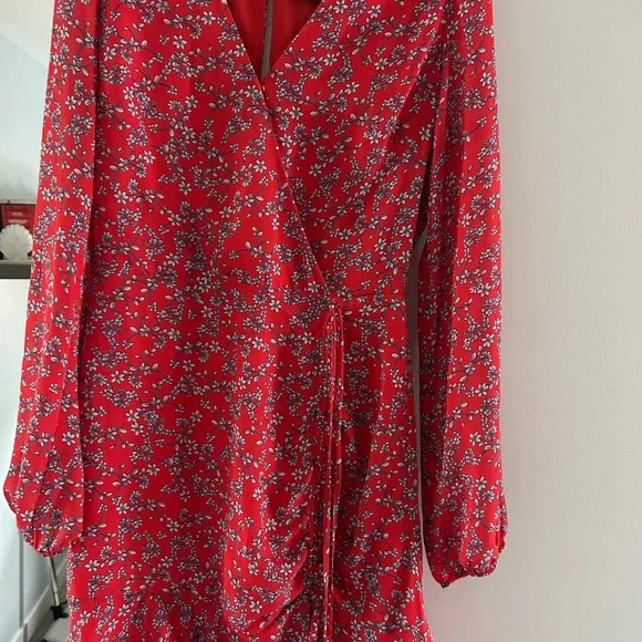 Adelyn Rae Red Floral Dress - Picture 1 of 4